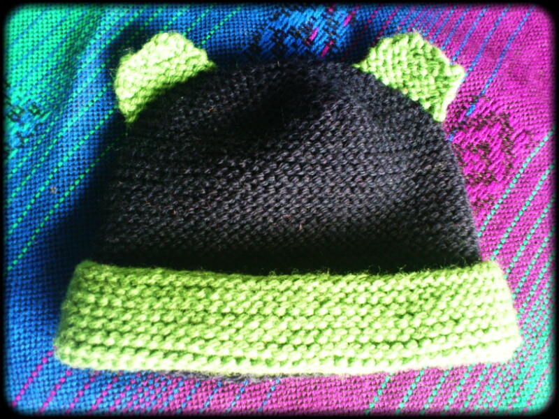 Organic Merino baby bear hat