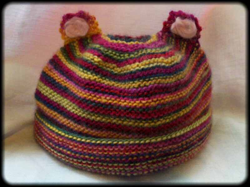 Hand knitted baby hat