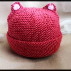 Organic merino baby bear hat