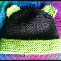 Organic Merino baby bear hat