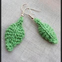 'Evergreen' bamboo knitted earrings