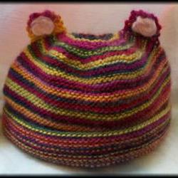 Hand knitted baby hat