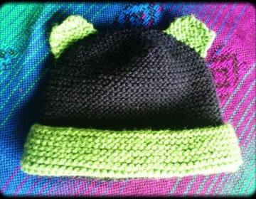 Organic Merino baby bear hat